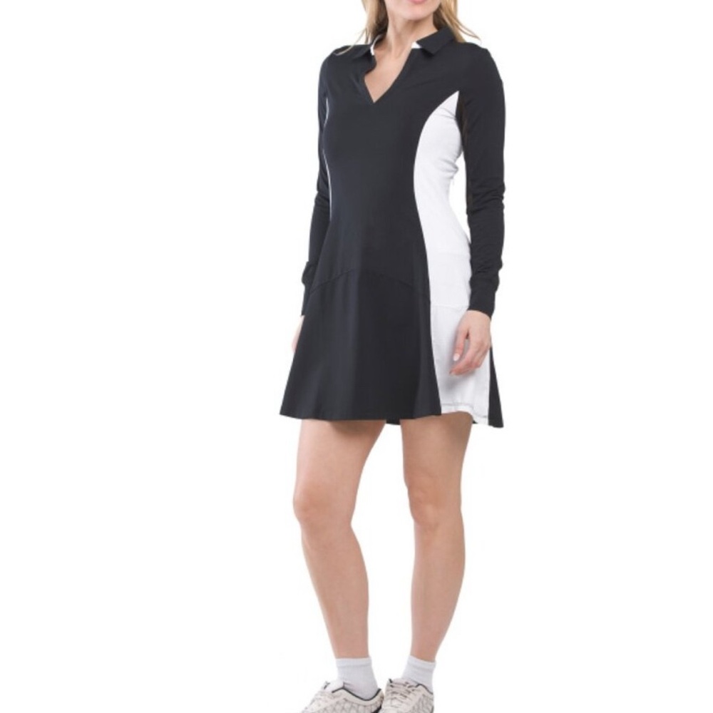 G LIFESTYLE Black/White Upf 50 Active Mini Dress
